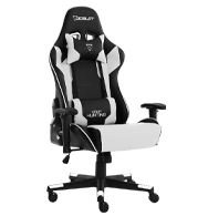 silla gamer blanco con negro icono