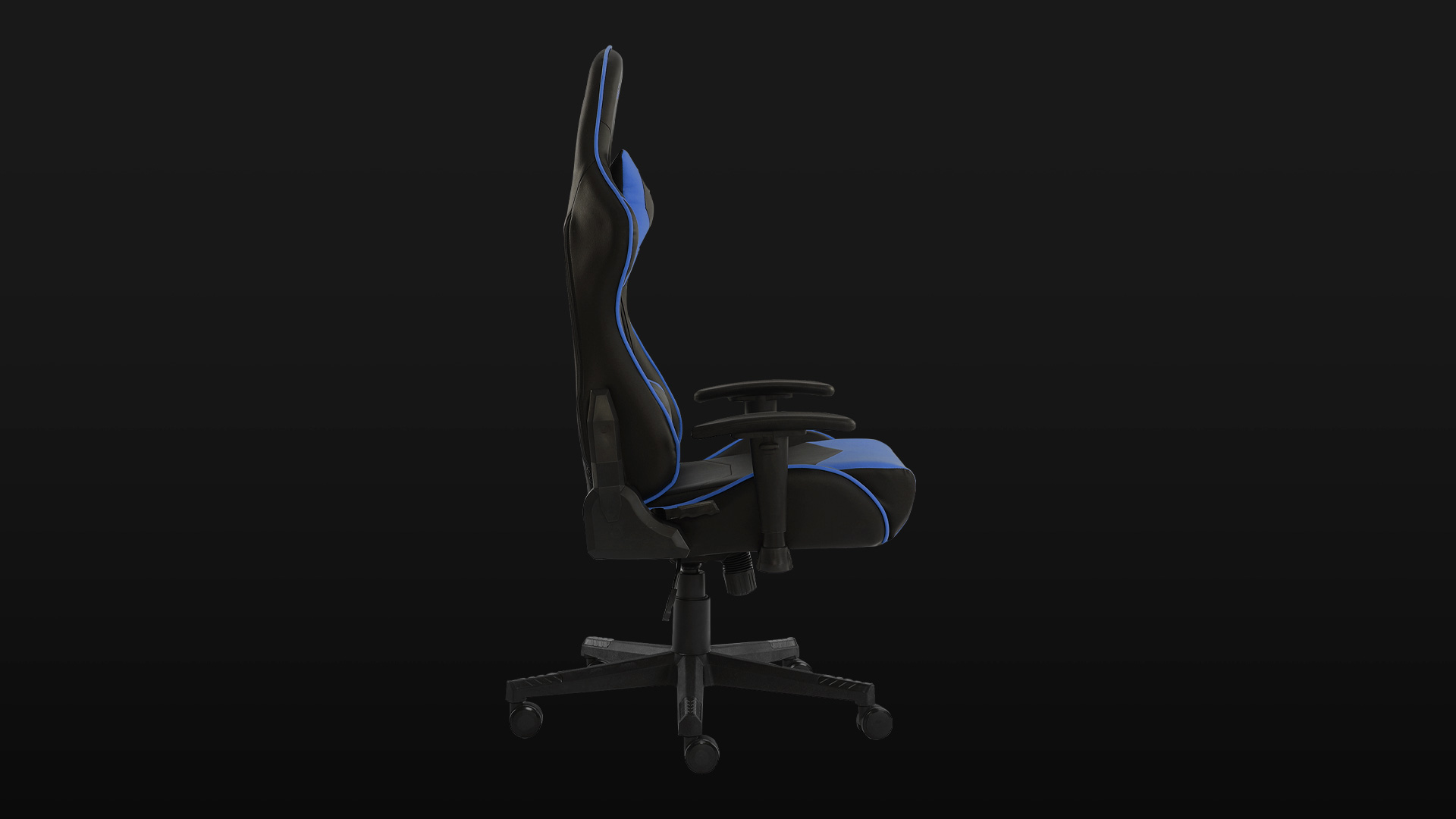 silla gamer azul con negro