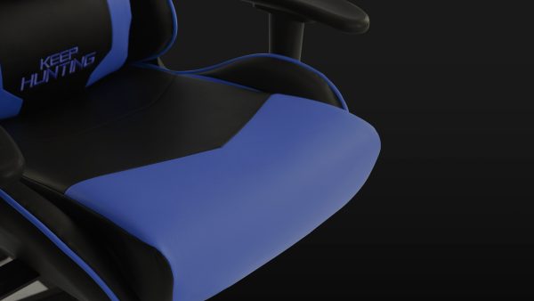 silla gamer azul de piel