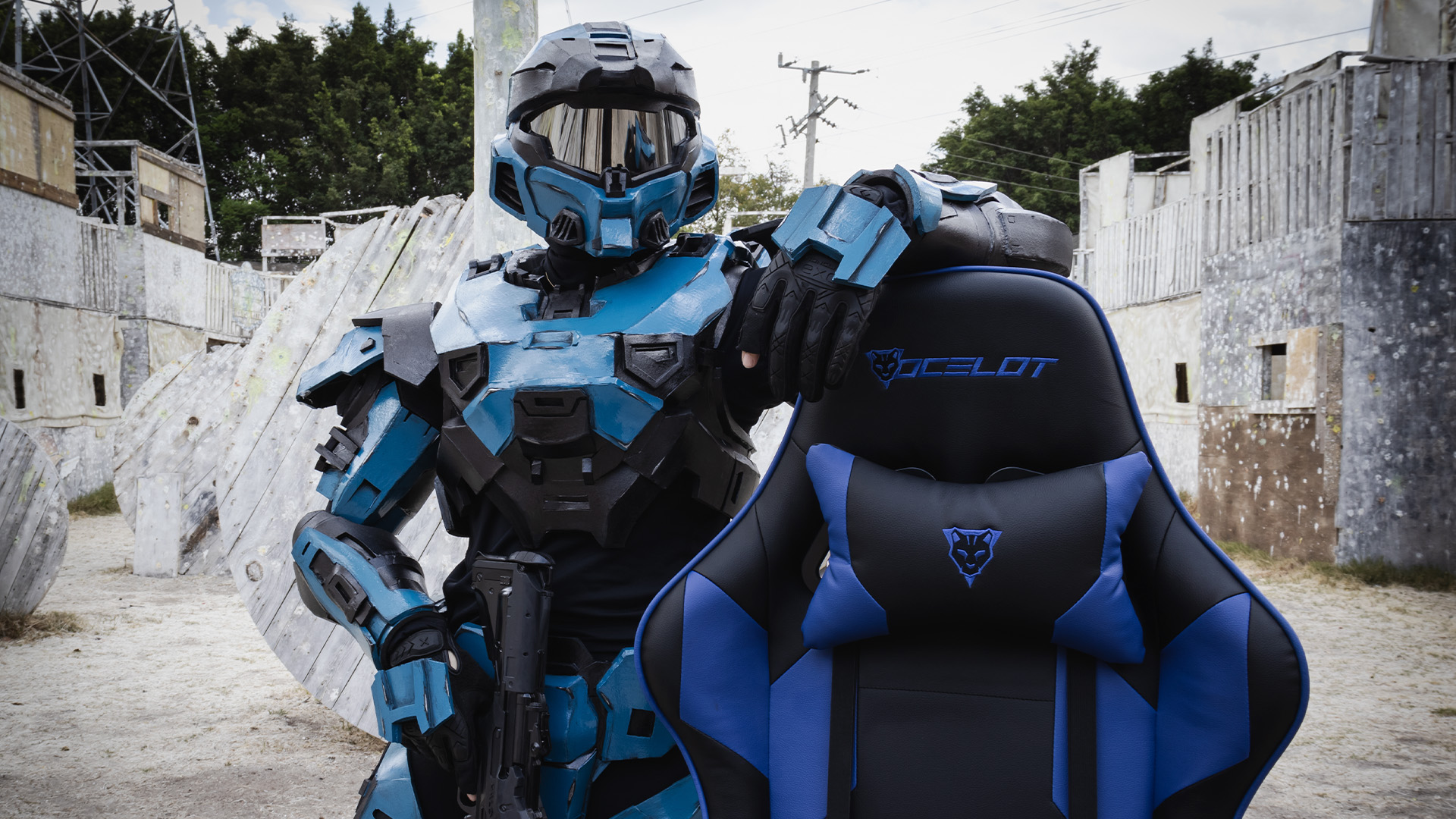 silla gamer vinipiel azul