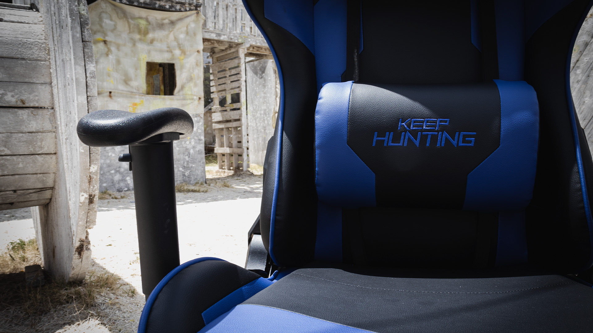 silla gamer azul piel