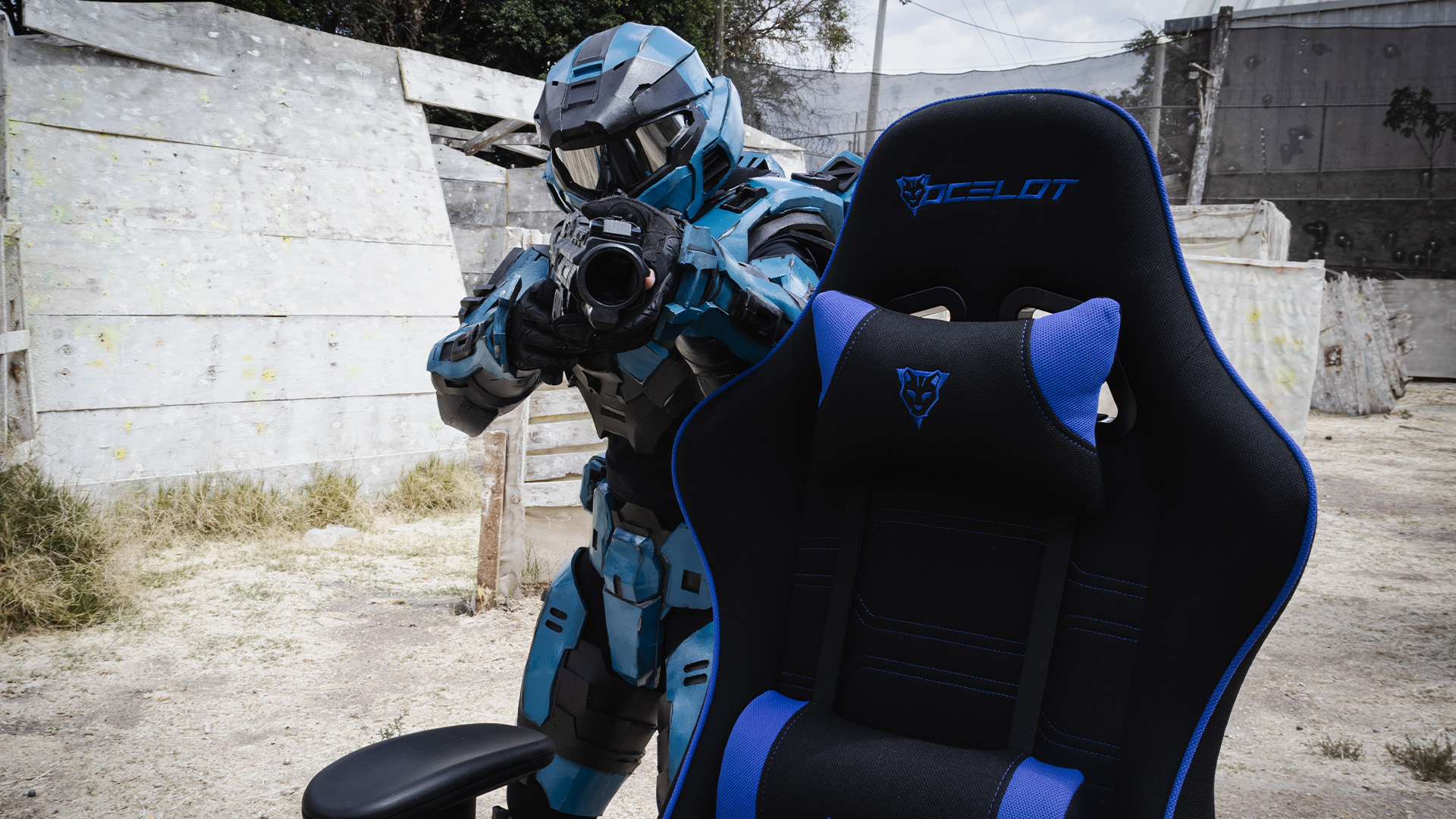 silla gamer azul