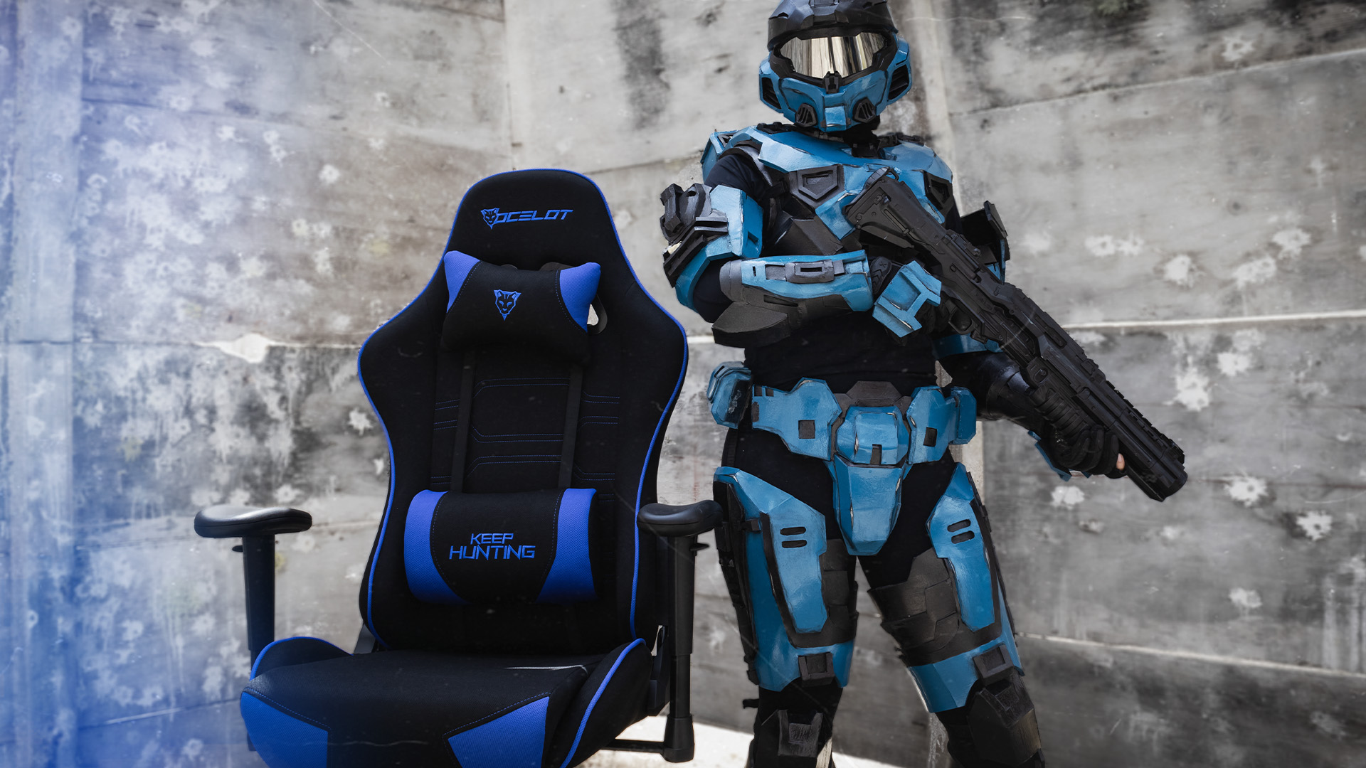 silla gamer color azul